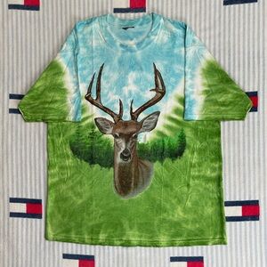 Vintage Deer Nature Buck Tie Dye short sleeve tee shirt